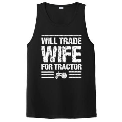 Will Trade Wife For Tractor Funny Farmer Farming Gag Outfit PosiCharge Competitor Tank