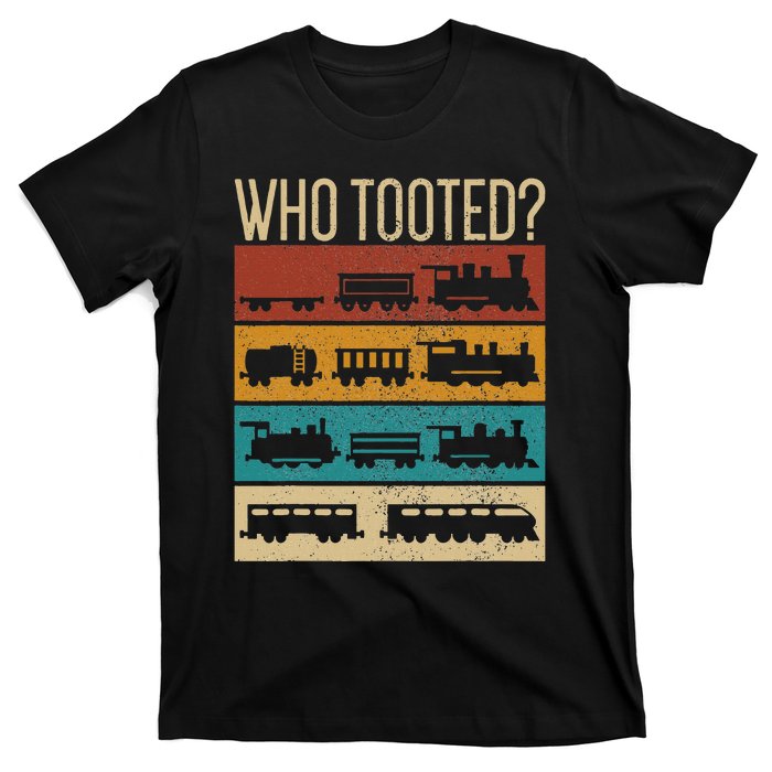 Who Tooted Wagon Train Lover Model Railroad Conductor T-Shirt