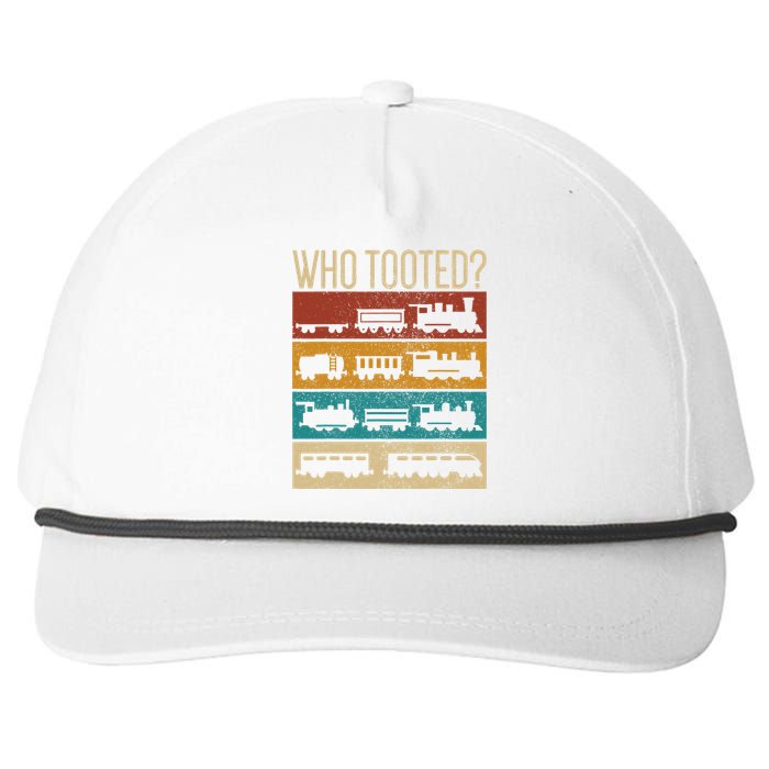 Who Tooted Wagon Train Lover Model Railroad Conductor Snapback Five-Panel Rope Hat