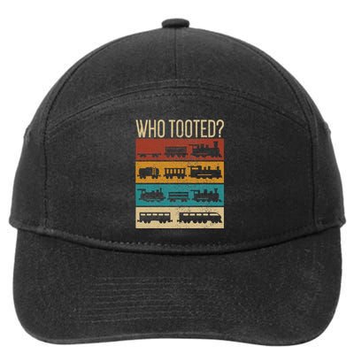 Who Tooted Wagon Train Lover Model Railroad Conductor 7-Panel Snapback Hat