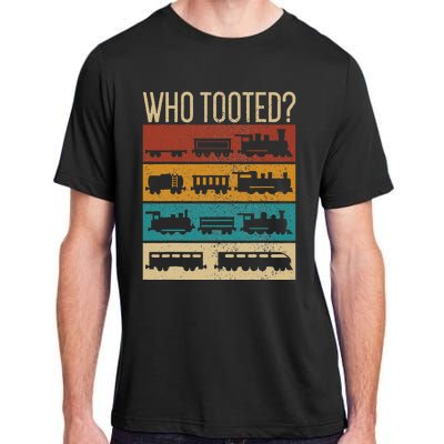 Who Tooted Wagon Train Lover Model Railroad Conductor Adult ChromaSoft Performance T-Shirt