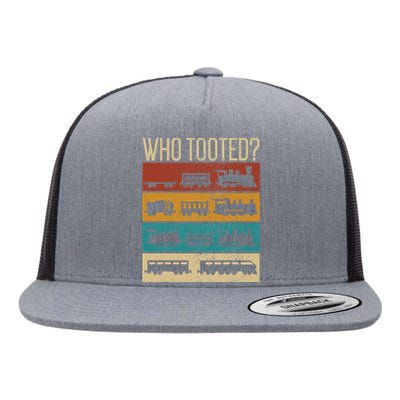 Who Tooted Wagon Train Lover Model Railroad Conductor Flat Bill Trucker Hat