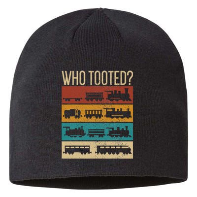 Who Tooted Wagon Train Lover Model Railroad Conductor Sustainable Beanie