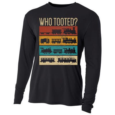 Who Tooted Wagon Train Lover Model Railroad Conductor Cooling Performance Long Sleeve Crew