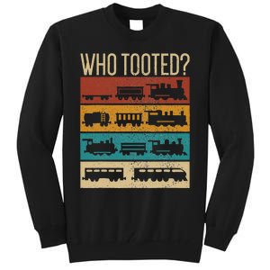 Who Tooted Wagon Train Lover Model Railroad Conductor Tall Sweatshirt