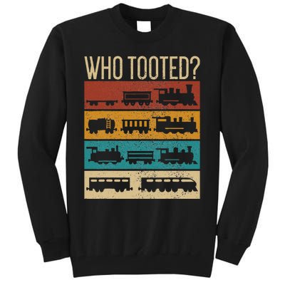 Who Tooted Wagon Train Lover Model Railroad Conductor Tall Sweatshirt