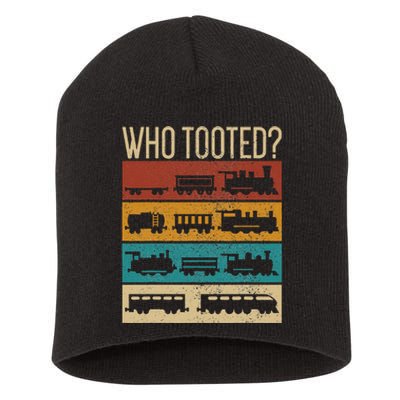 Who Tooted Wagon Train Lover Model Railroad Conductor Short Acrylic Beanie