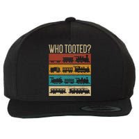 Who Tooted Wagon Train Lover Model Railroad Conductor Wool Snapback Cap