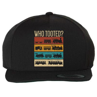 Who Tooted Wagon Train Lover Model Railroad Conductor Wool Snapback Cap