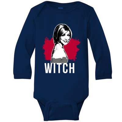 Willow The Witch Portrait Red With White Text (Btvs) Baby Long Sleeve Bodysuit