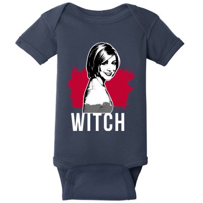 Willow The Witch Portrait Red With White Text (Btvs) Baby Bodysuit