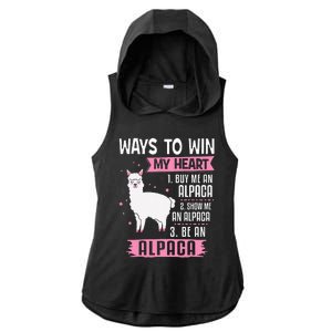 Ways To Win My Heart Be An Alpaca - I Love Alpacas Funny Ladies PosiCharge Tri-Blend Wicking Draft Hoodie Tank