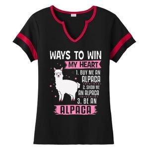 Ways To Win My Heart Be An Alpaca - I Love Alpacas Funny Ladies Halftime Notch Neck Tee