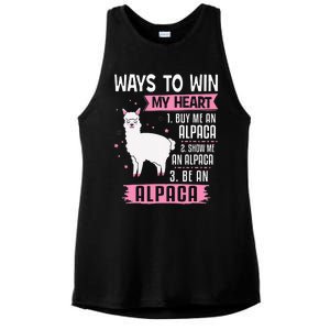 Ways To Win My Heart Be An Alpaca - I Love Alpacas Funny Ladies PosiCharge Tri-Blend Wicking Tank