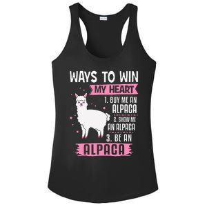 Ways To Win My Heart Be An Alpaca - I Love Alpacas Funny Ladies PosiCharge Competitor Racerback Tank