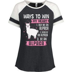 Ways To Win My Heart Be An Alpaca - I Love Alpacas Funny Enza Ladies Jersey Colorblock Tee