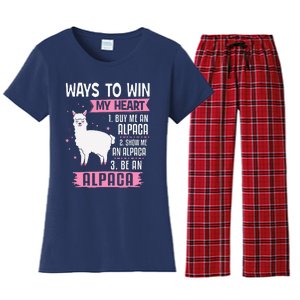 Ways To Win My Heart Be An Alpaca - I Love Alpacas Funny Women's Flannel Pajama Set