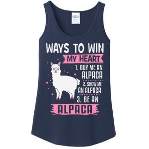 Ways To Win My Heart Be An Alpaca - I Love Alpacas Funny Ladies Essential Tank