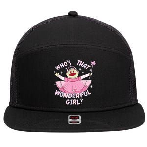 WhoS That Wonderful Girl Nanalanmemeprincess Valentines 7 Panel Mesh Trucker Snapback Hat