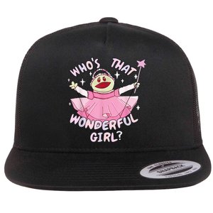 WhoS That Wonderful Girl Nanalanmemeprincess Valentines Flat Bill Trucker Hat