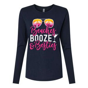 Womens Trip Weekend Friends Beaches Booze & Besties Womens Cotton Relaxed Long Sleeve T-Shirt