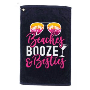 Womens Trip Weekend Friends Beaches Booze & Besties Platinum Collection Golf Towel