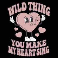 Wild Thing You Make My Heart Sing Valentine Valentine's Day Lover Stripe Pom Pom Beanie