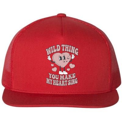 Wild Thing You Make My Heart Sing Valentine Valentine's Day Lover Flatbill Hat