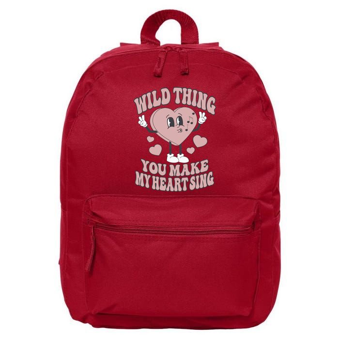 Wild Thing You Make My Heart Sing Valentine Valentine's Day Lover 16 in Basic Backpack