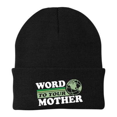 Word To Your Mother Earth Retro Save Planet Everyday Green Beanie