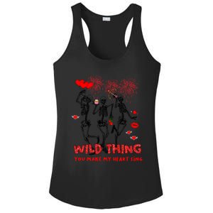 Wild Thing You Make My Heart Sing Skeleton Dancing Valentine Cool Gift Ladies PosiCharge Competitor Racerback Tank