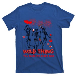 Wild Thing You Make My Heart Sing Skeleton Dancing Valentine Cool Gift T-Shirt