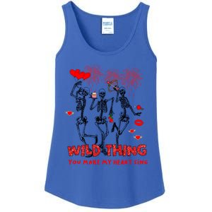 Wild Thing You Make My Heart Sing Skeleton Dancing Valentine Cool Gift Ladies Essential Tank