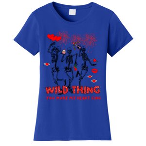 Wild Thing You Make My Heart Sing Skeleton Dancing Valentine Cool Gift Women's T-Shirt