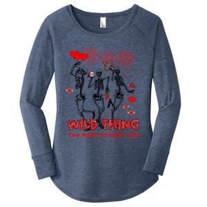 Wild Thing You Make My Heart Sing Skeleton Dancing Valentine Cool Gift Women's Perfect Tri Tunic Long Sleeve Shirt