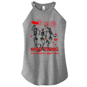 Wild Thing You Make My Heart Sing Skeleton Dancing Valentine Cool Gift Women's Perfect Tri Rocker Tank