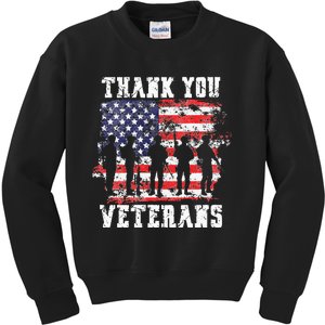 Womens Thank You Veterans For Veterans Day Kids Sweatshirt