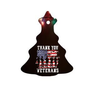 Womens Thank You Veterans For Veterans Day Ceramic Tree Ornament