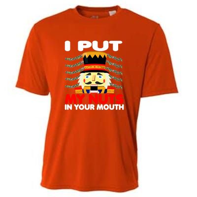 Wait Til You Put Your Nuts In My Mouth Nutcracker Ugly Xmas Cooling Performance Crew T-Shirt