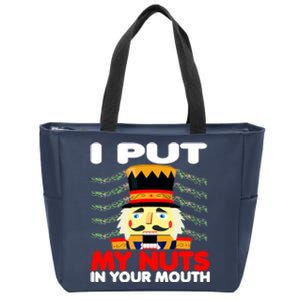 Wait Til You Put Your Nuts In My Mouth Nutcracker Ugly Xmas Zip Tote Bag