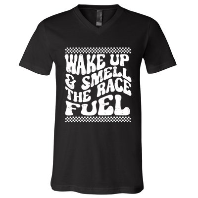 Wake Up And Smell The Race Fuel V-Neck T-Shirt