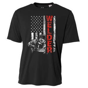 Welder USA American Welding Worker Metalworking Lover Cooling Performance Crew T-Shirt