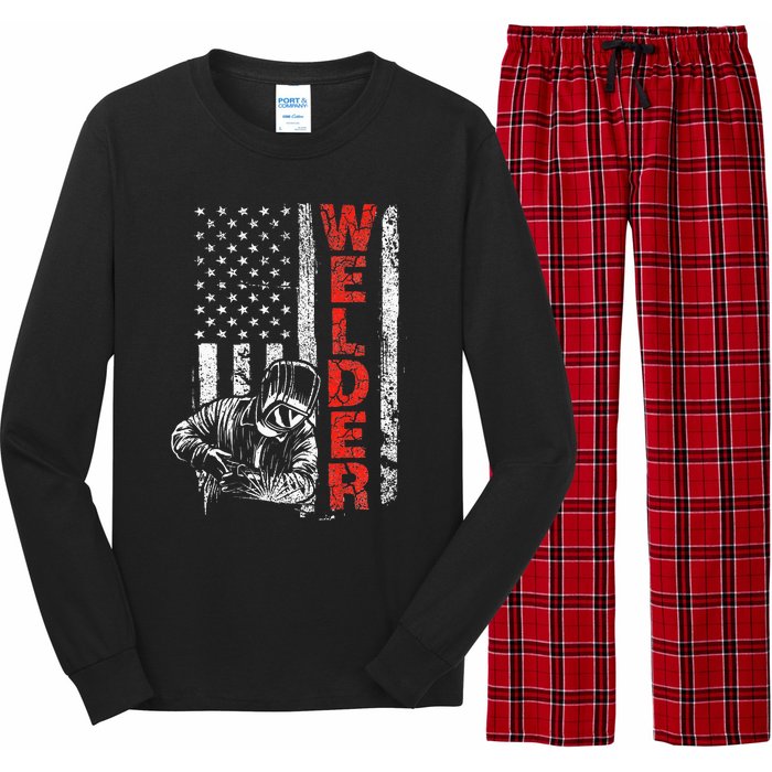 Welder USA American Welding Worker Metalworking Lover Long Sleeve Pajama Set