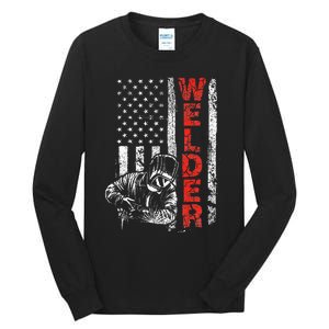 Welder USA American Welding Worker Metalworking Lover Tall Long Sleeve T-Shirt