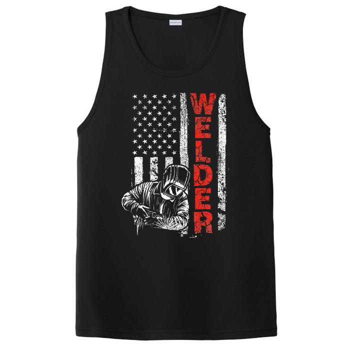 Welder USA American Welding Worker Metalworking Lover PosiCharge Competitor Tank