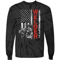 Welder USA American Welding Worker Metalworking Lover Tie-Dye Long Sleeve Shirt