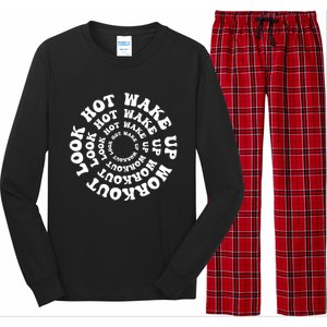 Wake Up And Workout Retro Fitness Gym Motivation Cute Gift Long Sleeve Pajama Set