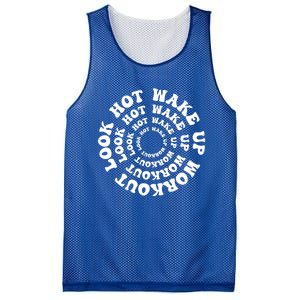 Wake Up And Workout Retro Fitness Gym Motivation Cute Gift Mesh Reversible Basketball Jersey Tank