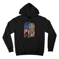 Wrestling Usa American Flag Wrestle 4th Of July Hoodie