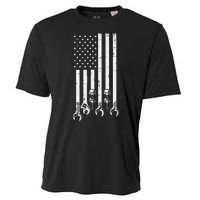 Wrench Usa American Flag Car Mechanic Garage Patriotic Cooling Performance Crew T-Shirt